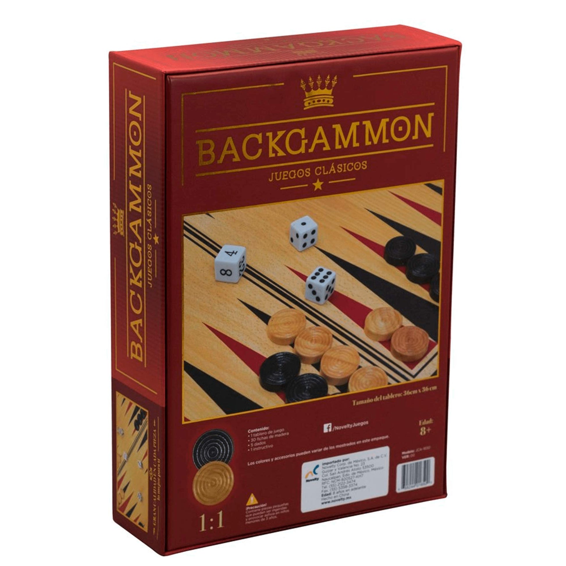 Juego de Estrategia Novelty Corp Backgammon Clásico para 2 Jugadores