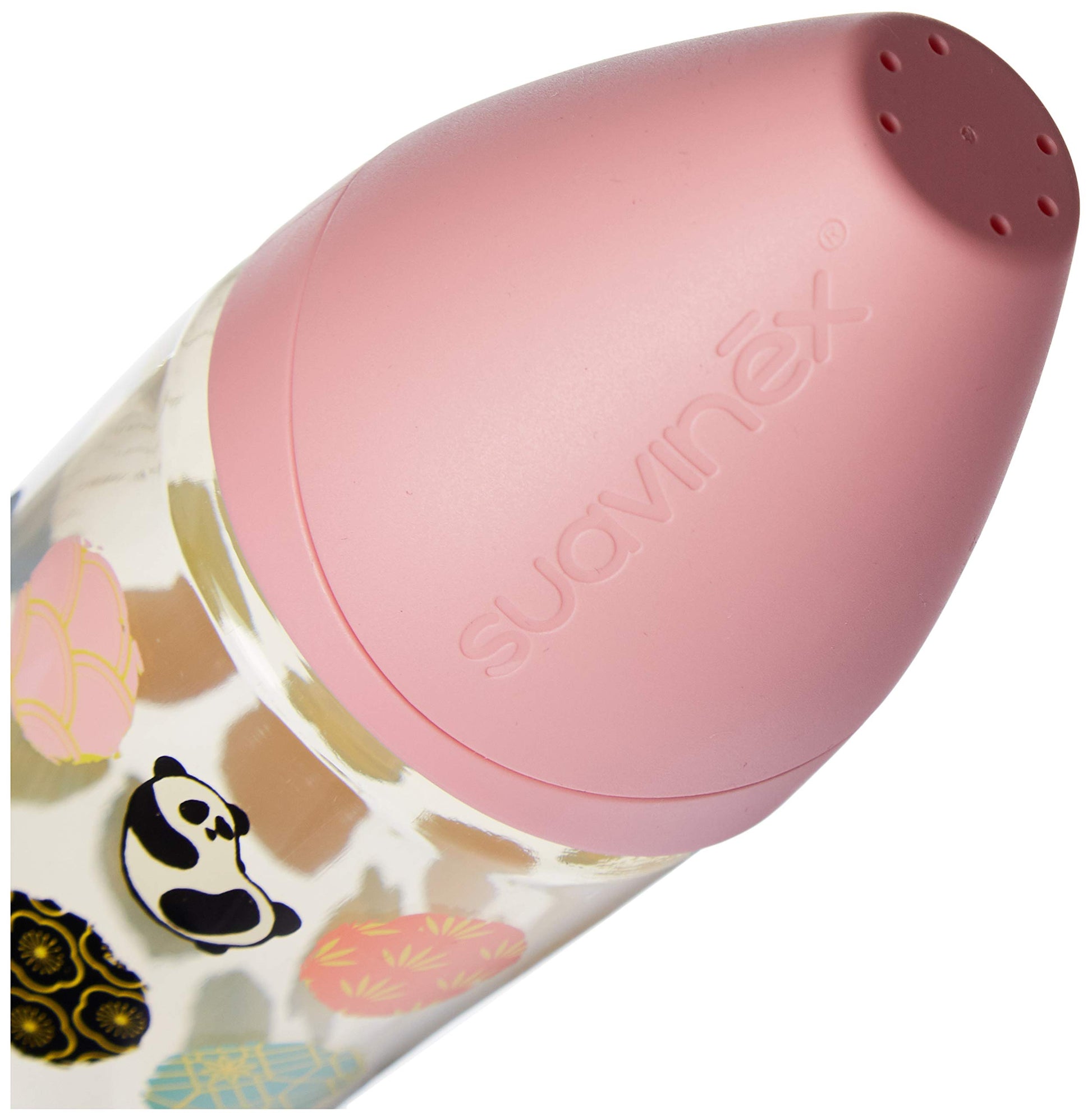 BIBERON SILICON 360ML FLUJO DENSO "PANDA" ROSA SUAVINEX