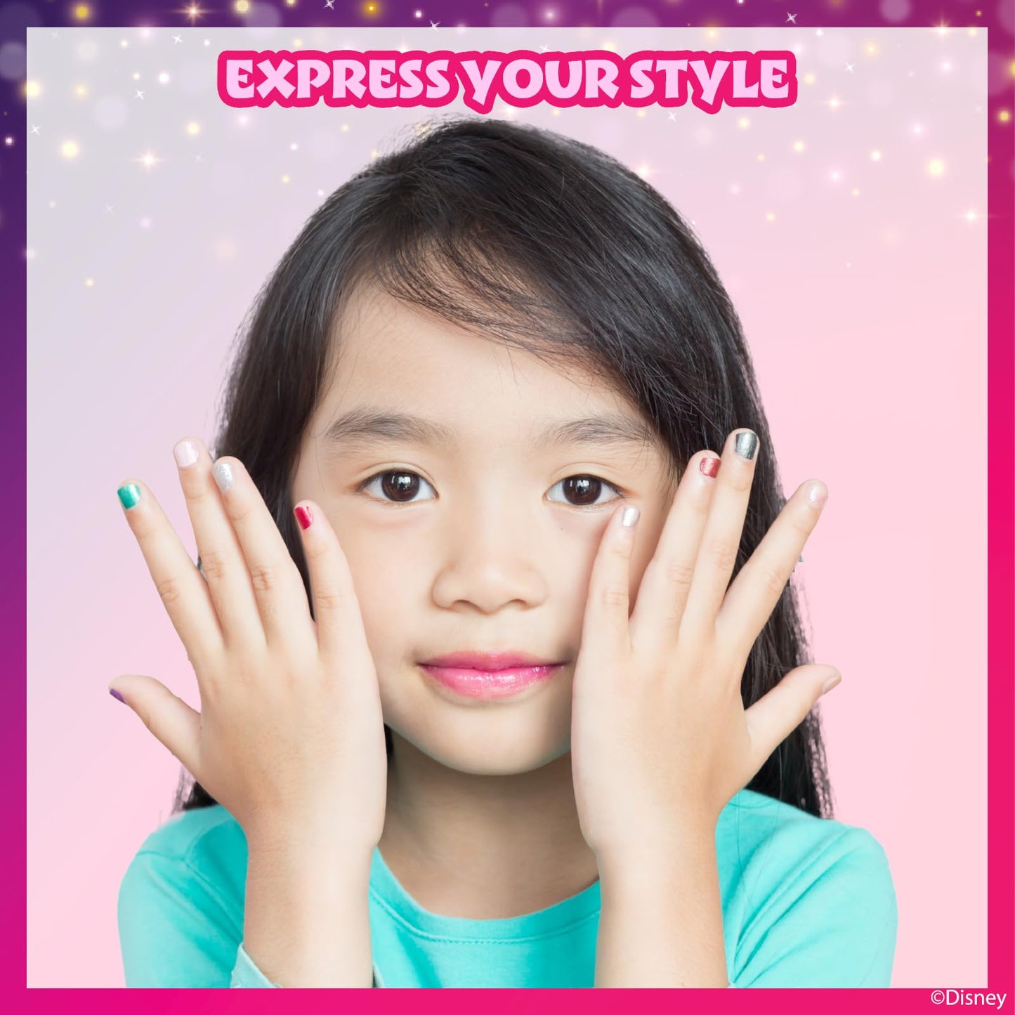 Disney Princess - Townley Girl Belle 18 piezas no tóxicas Peel-Off a base de agua seguro kit de esmalte de uñas de secado rápido | Juego de pintura de uñas para regalo de cumpleaños para niñas, colores brillantes y opacos| Niños mayores de 3 años