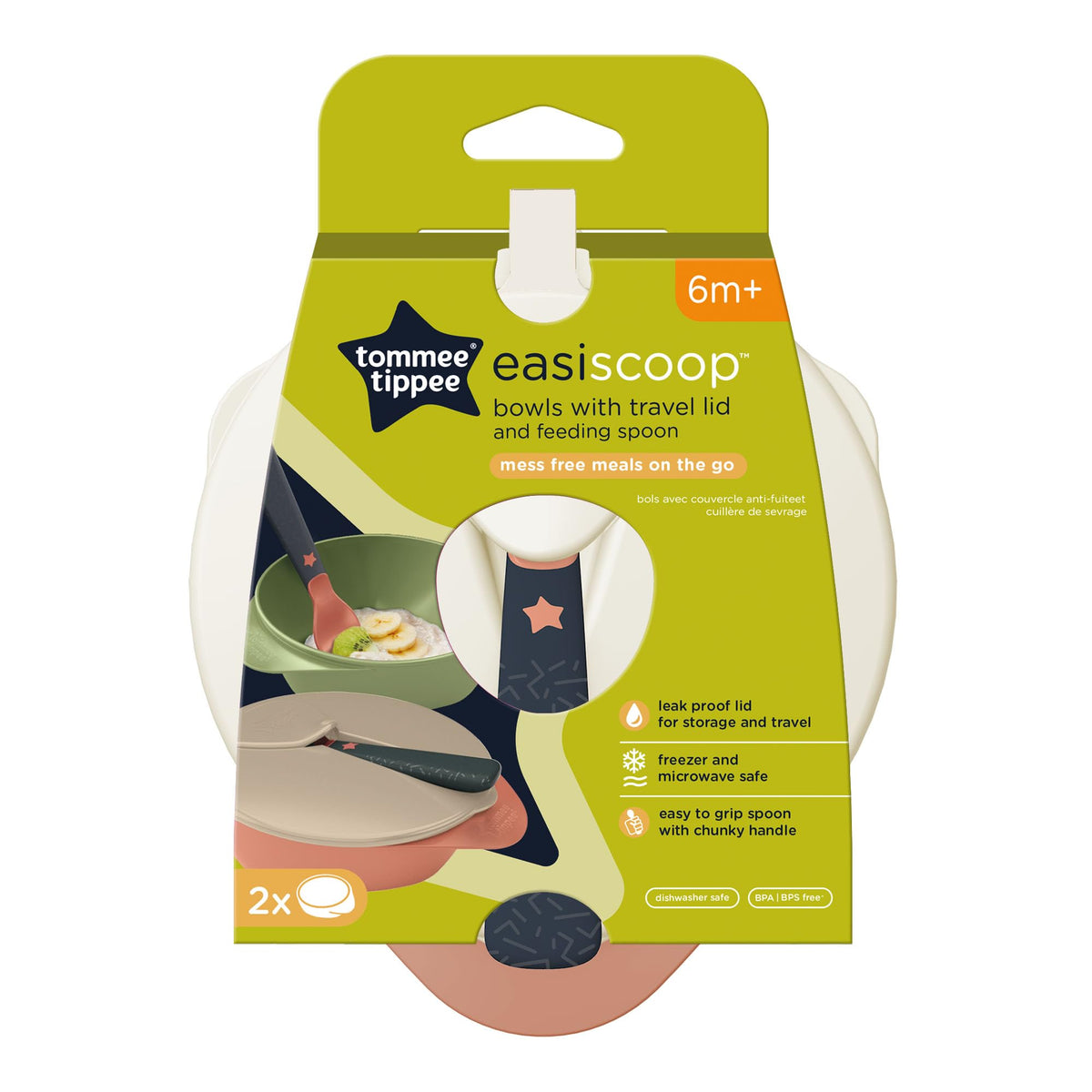 Tommee Tippee Bowl with Lid and Spoon and a Unique Triangular Base