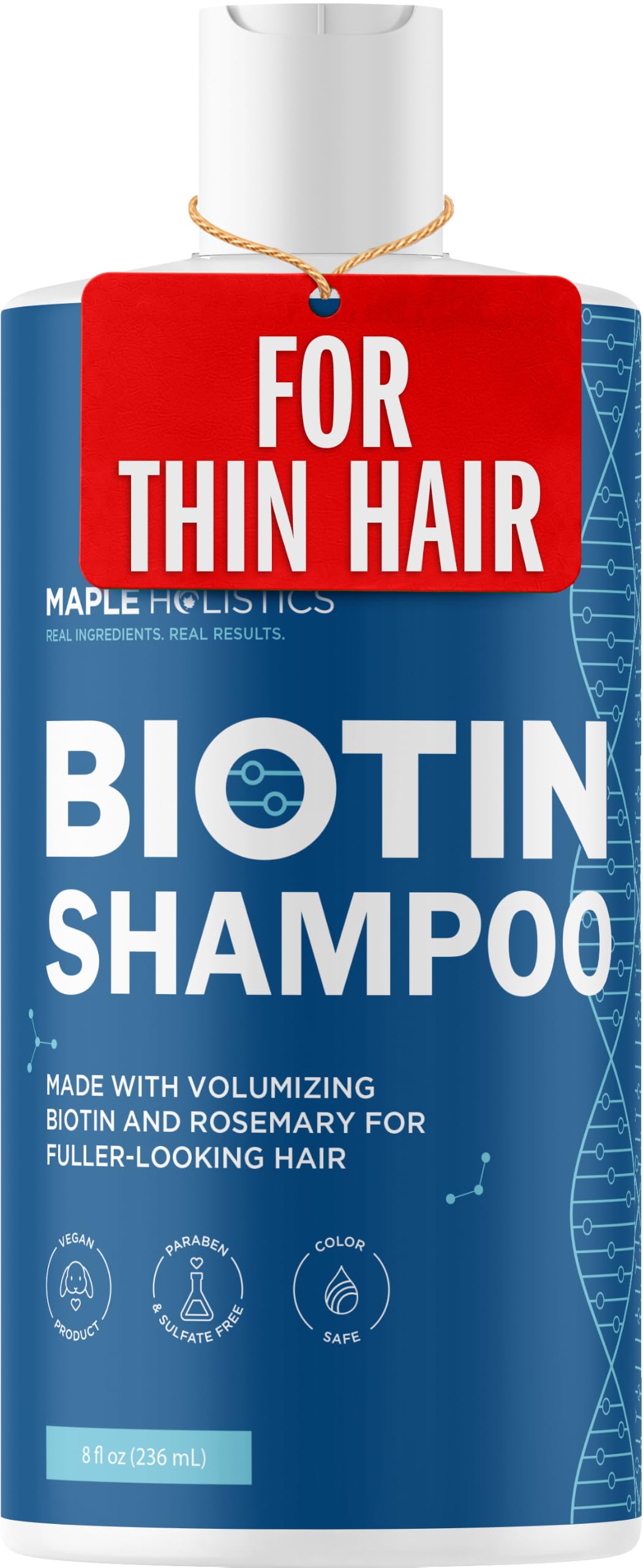 Shampoo Biotin Maple Holistics Crecimiento Capilar Extracto Tea Tree Oil Jojoba Argan Anticaspa para Mujer y Hombre