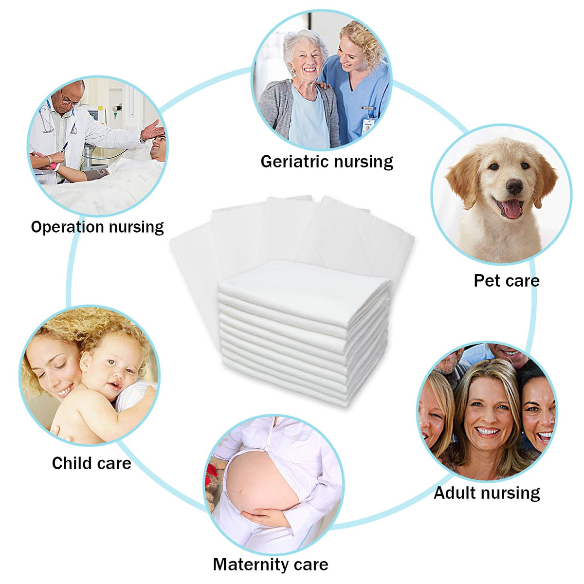 Cambiador desechable para bebé, paquete de 100 unidades, tela no tejida, transpirable, impermeable, protector de colchón portátil a prueba de fugas, almohadillas para cama de incontinencia
