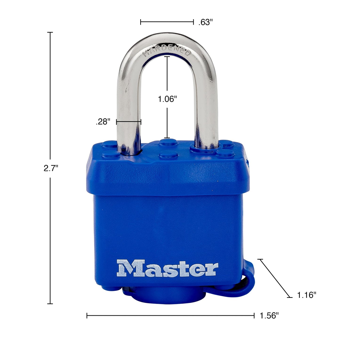Candado Laminado Master Lock Azul con Cubierta para Intemperie
