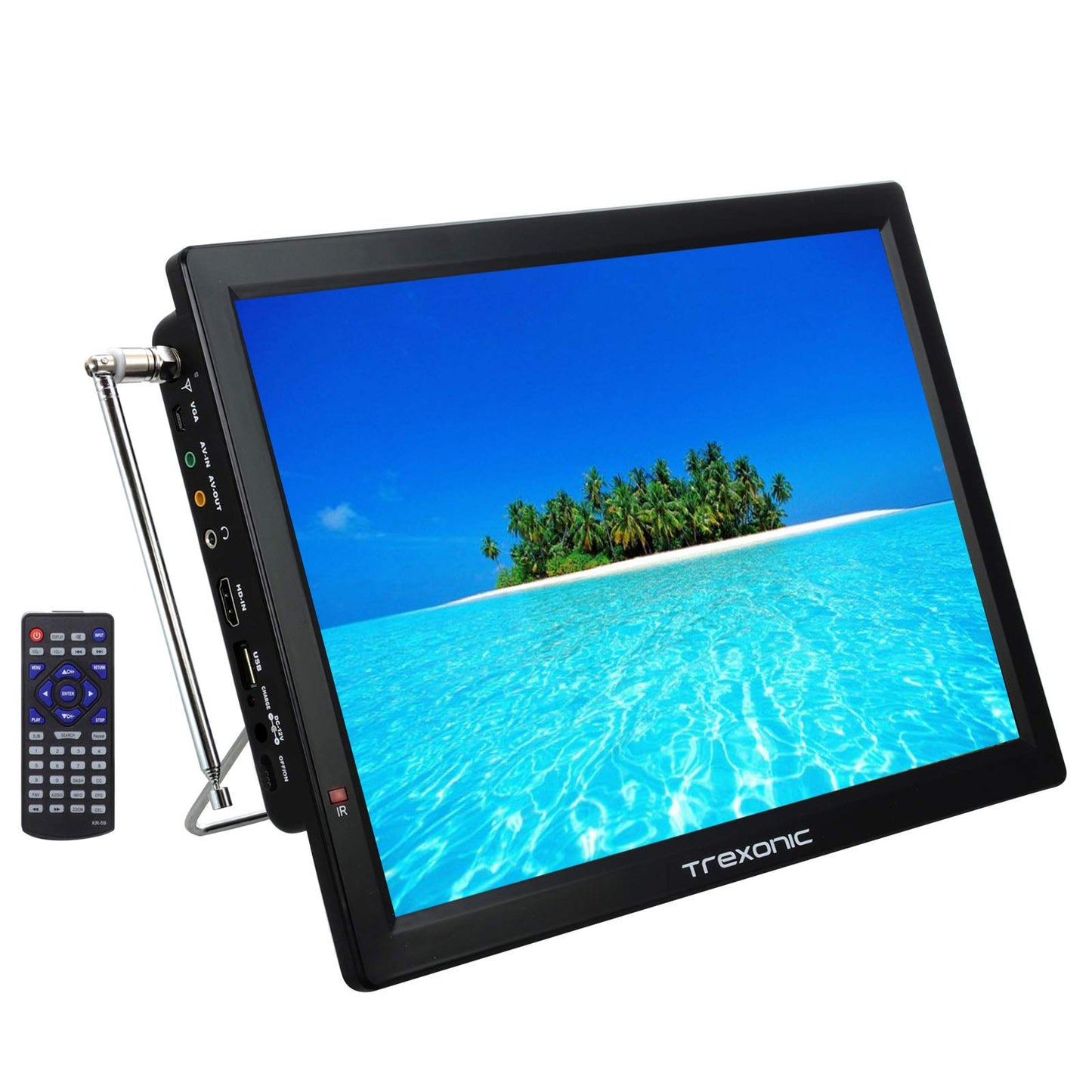 Televisor LED Portátil Trexonic 14 Pulgadas Recargable con HDMI y Sintonizador Digital Integrado
