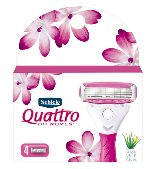 Cartuchos Schick Quattro para Mujer 4 Unidades