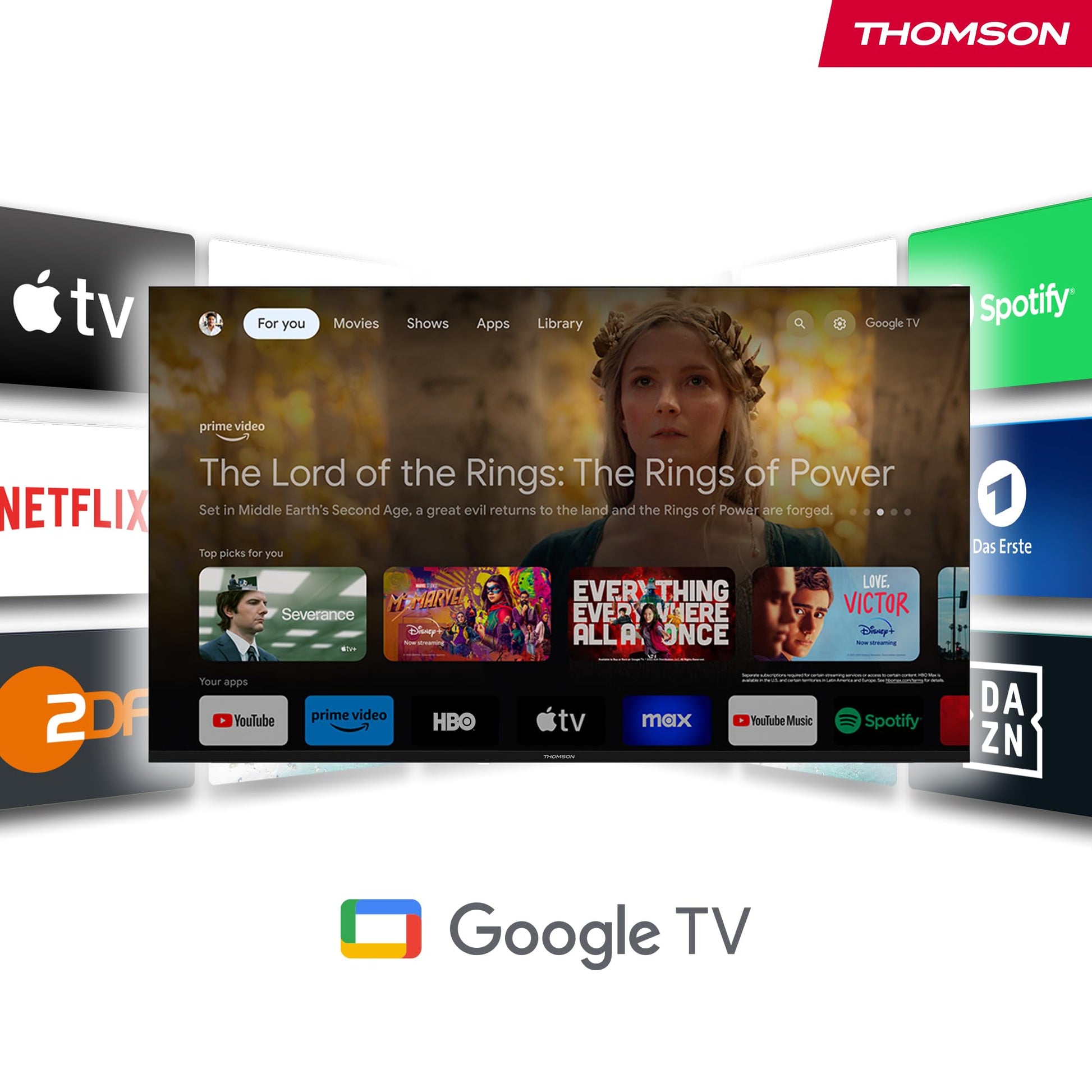 Streaming Box Thomson Plus 270 Negro con Altavoz Integrado y Google TV 4K UHD