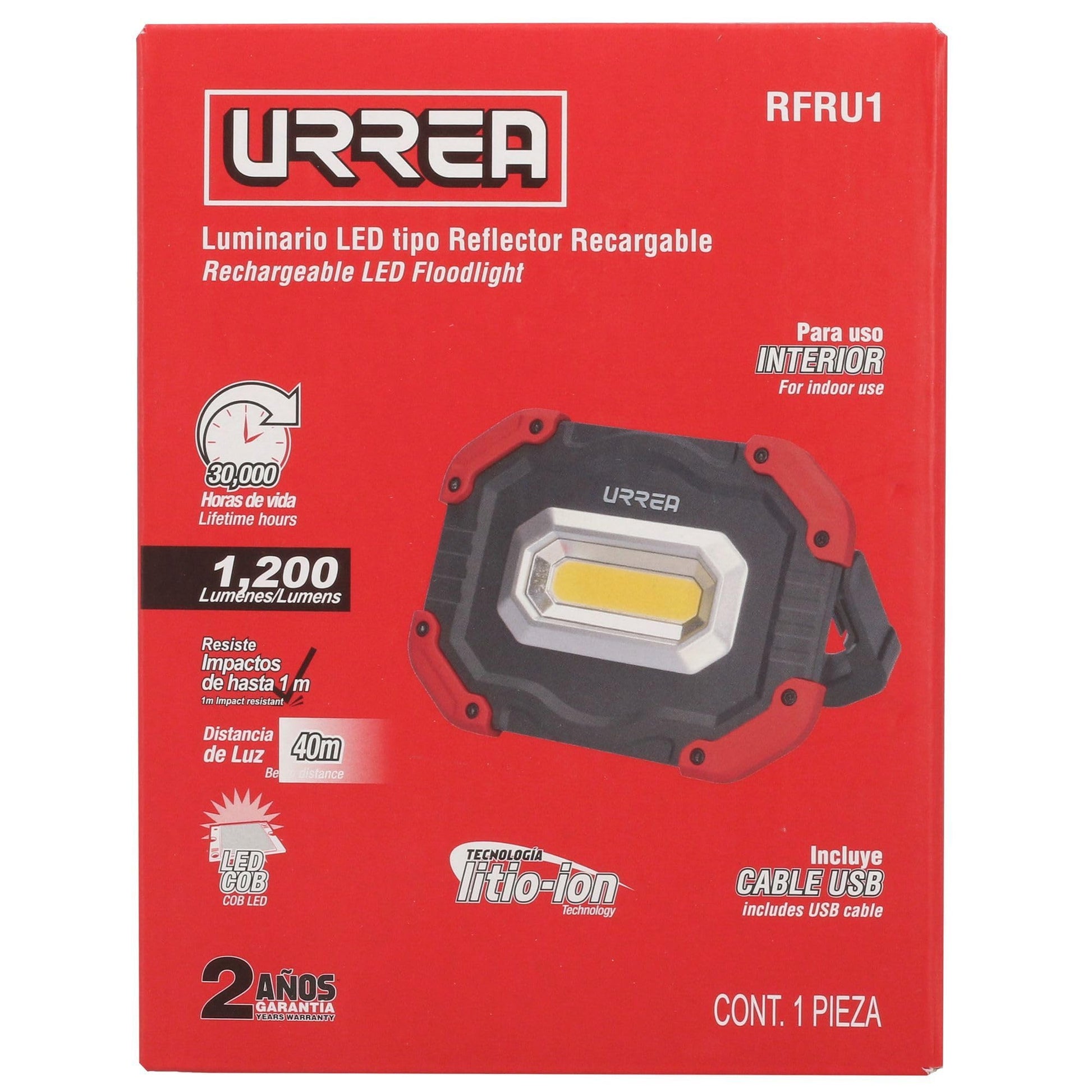 Reflector Recargable URREA RFRU1 1200lm 12W