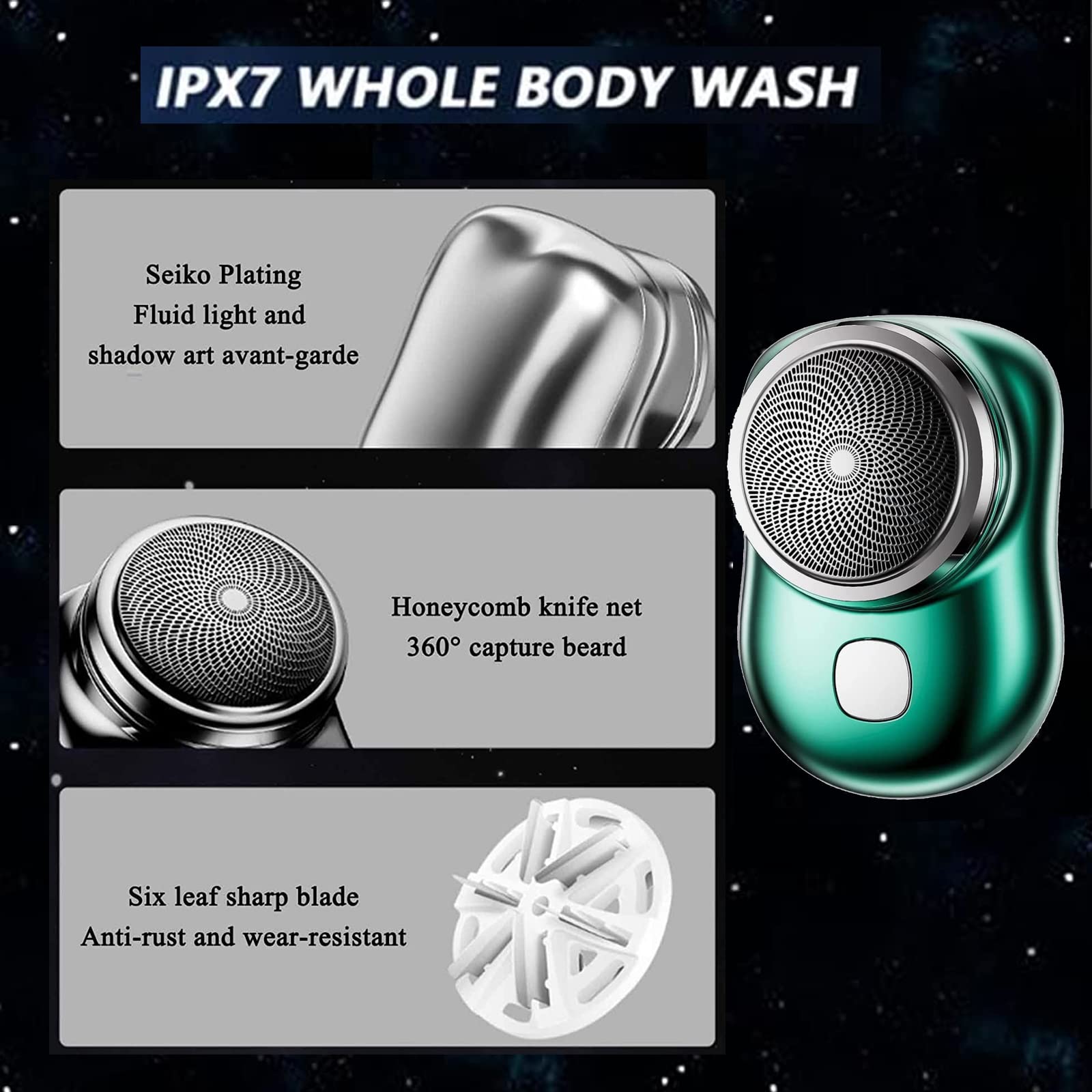 INXKED, Powerful Storm Shaver, 2023 Powerful Storm Shaver for Men, Afeitadora De Barba Para Hombre, Pocket Size Portable Shaver Wet and Dry Mens Razor USB Rechargeable (Silver)