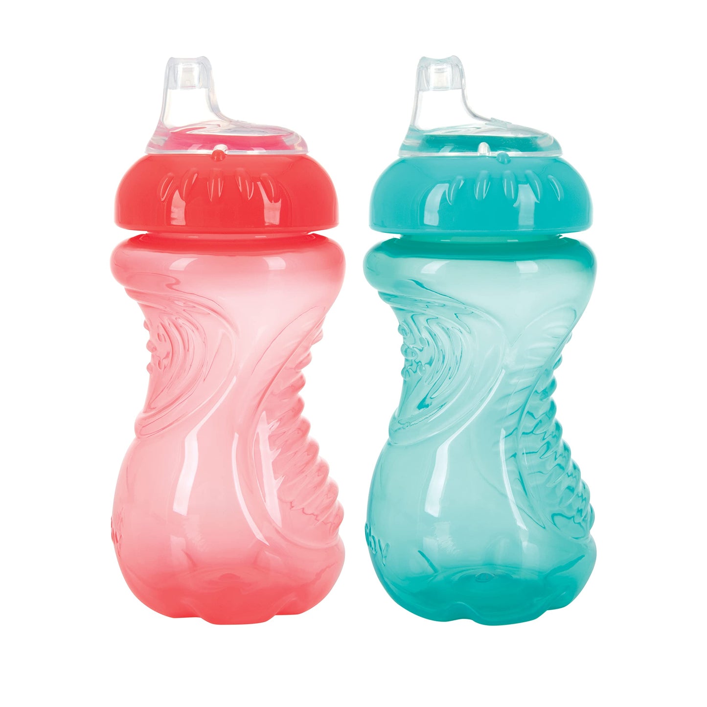 Nuby 2 Pack No Spill Cup, 10 Ounce, Colors May Vary
