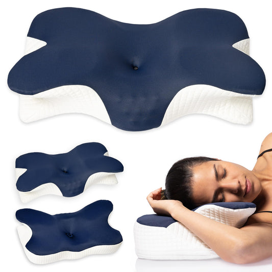 CASA ÉCLAT Almohada Cervical Ortopedica de Memory Foam Almohadas Cervicales Ortopédicas para Dormir Soporte Ergonómico Hipoalergenica