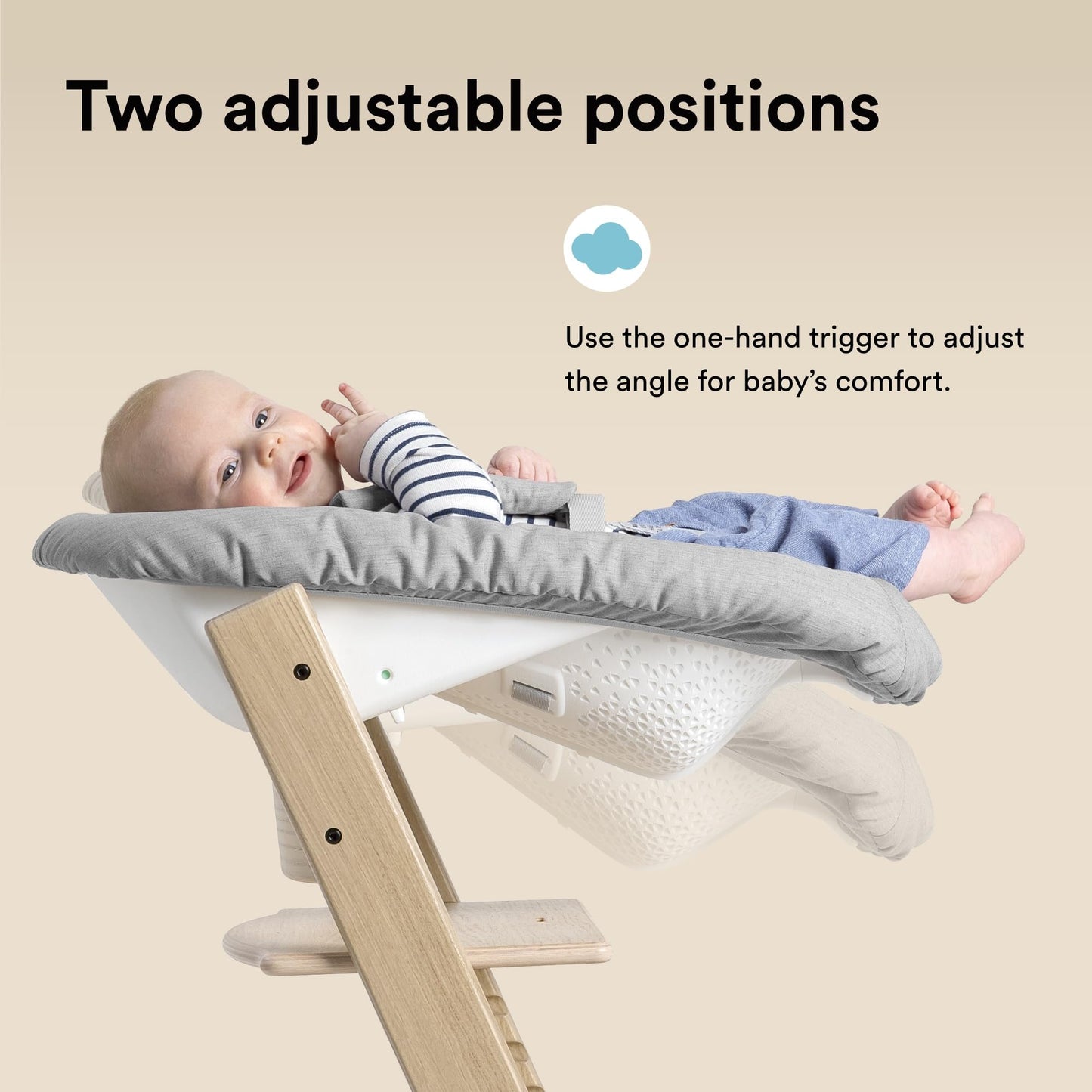 Silla Tripp Trapp de Stokke con Newborn Set (Gris) - Para recién nacidos hasta 9 kilos - Acogedor, seguro y fácil de usar