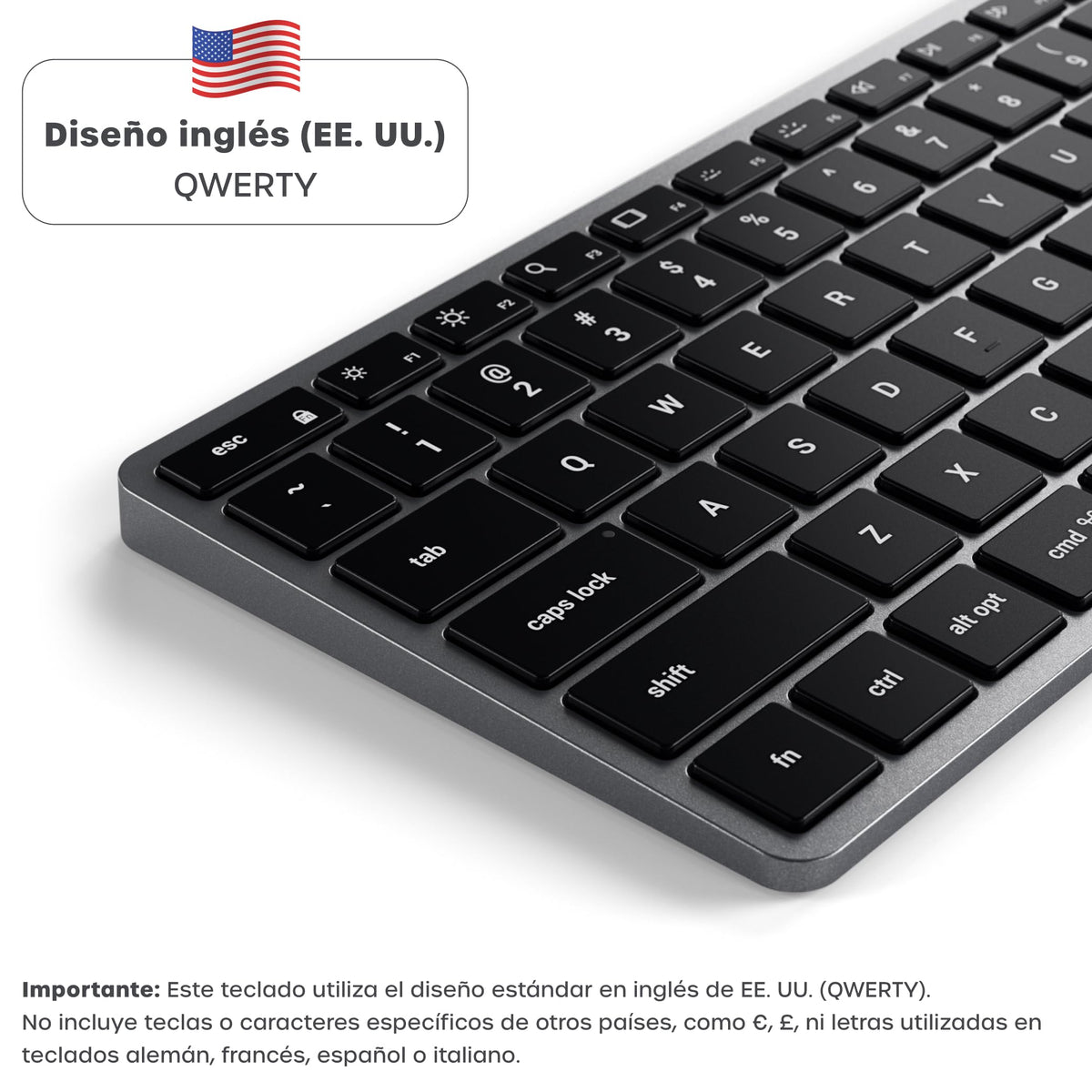 Teclado Bluetooth SATECHI Gris Espacial Retroiluminado Slim X2
