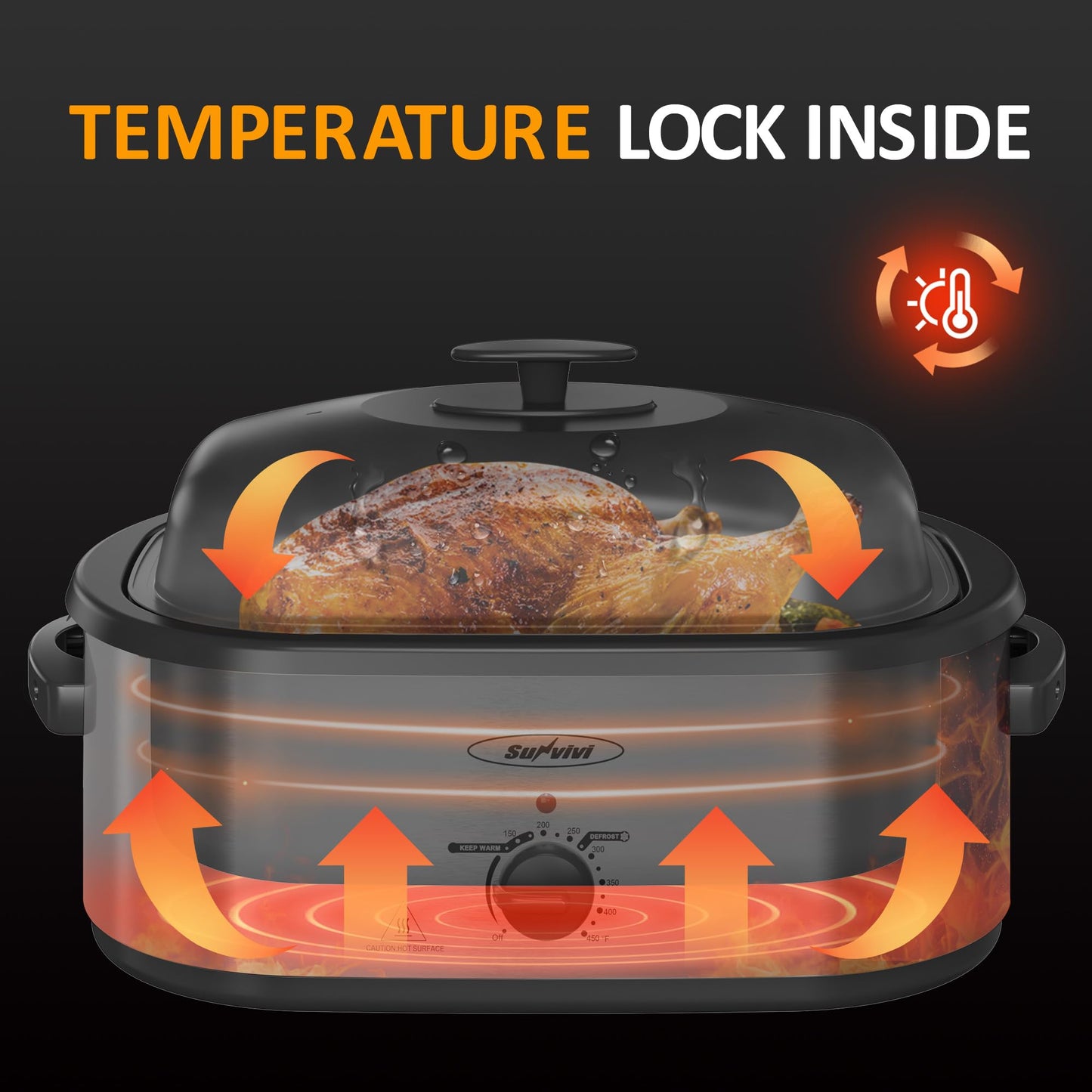 Horno Tostador Eléctrico Sunvivi 24 Cuartos con Control de Temperatura y Bandejas de Buffet Extraíbles