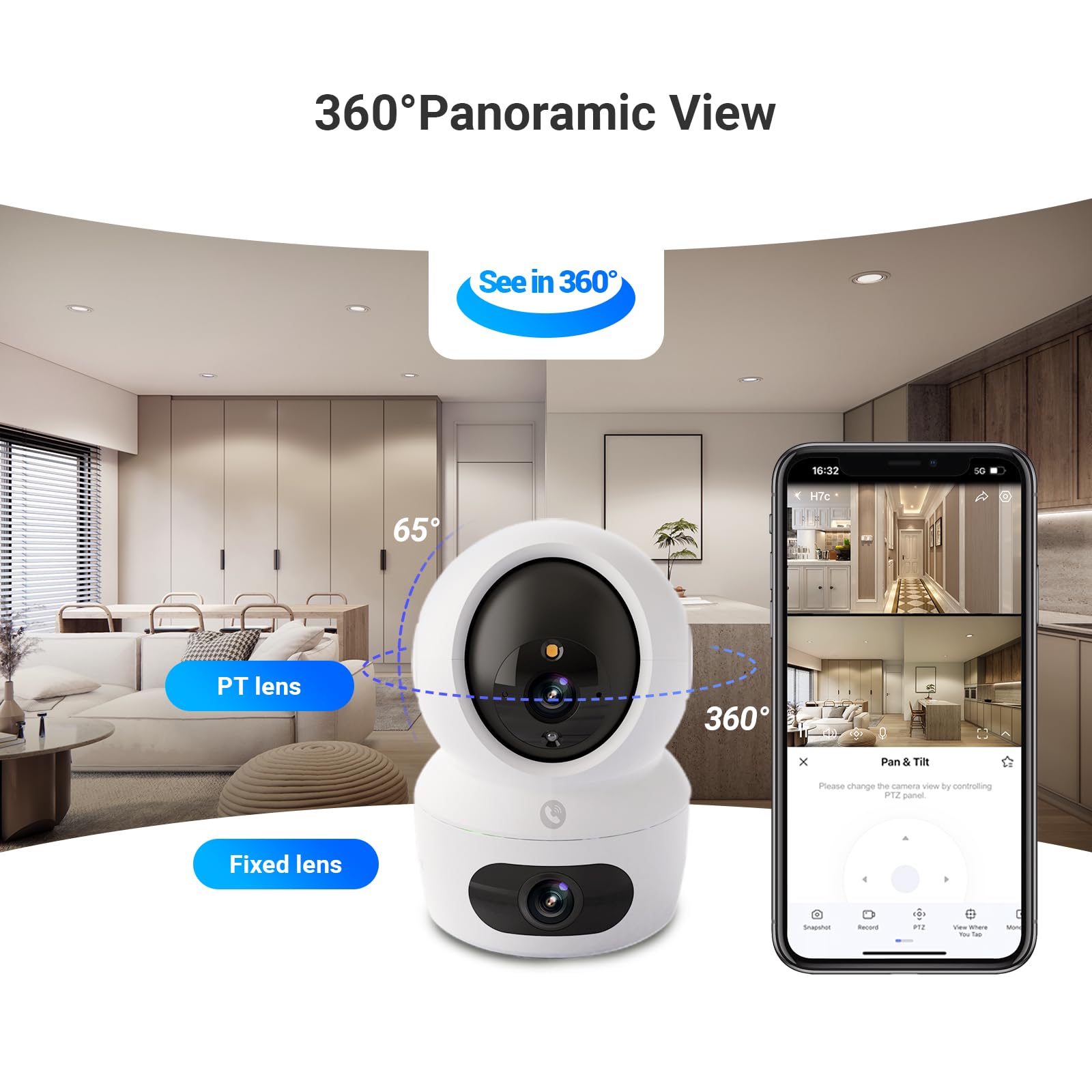 Cámara IP Domo EZVIZ H7C Dual 4MP Doble Lente Visión Nocturna WiFi Visión 360º Micro SD