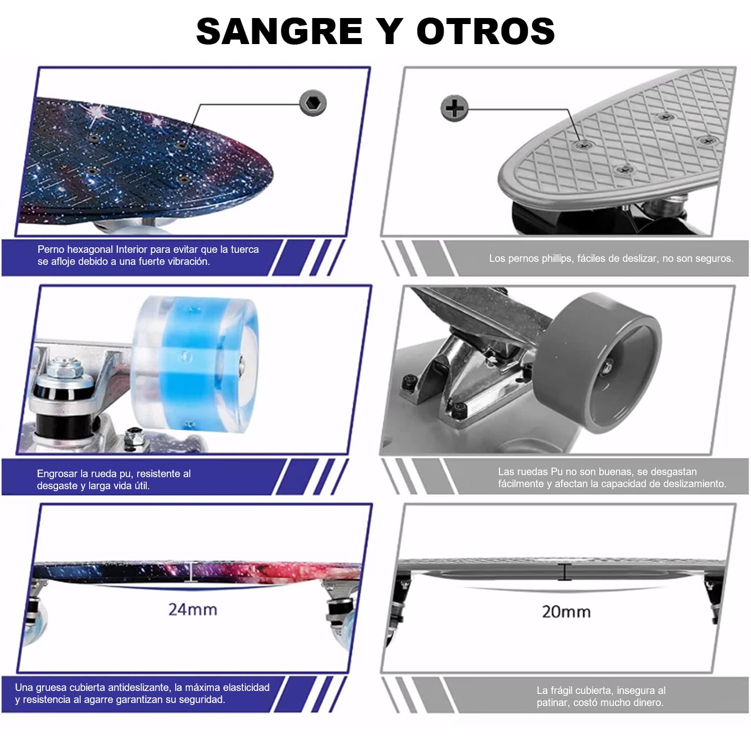 Patineta Skateboard PP Viento de Cielo Estrellado Llantas Luminosas LED para Jóvenes Niños