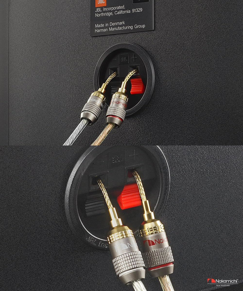 Conectores Plátano Nakamichi Gold de 24K Excel Series para Terminales de Clip de Resorte y Amplificador