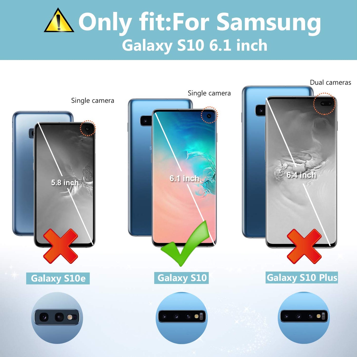 Funda ProCase Transparente Compatible con Galaxy S10 Negra Antichoque 2019