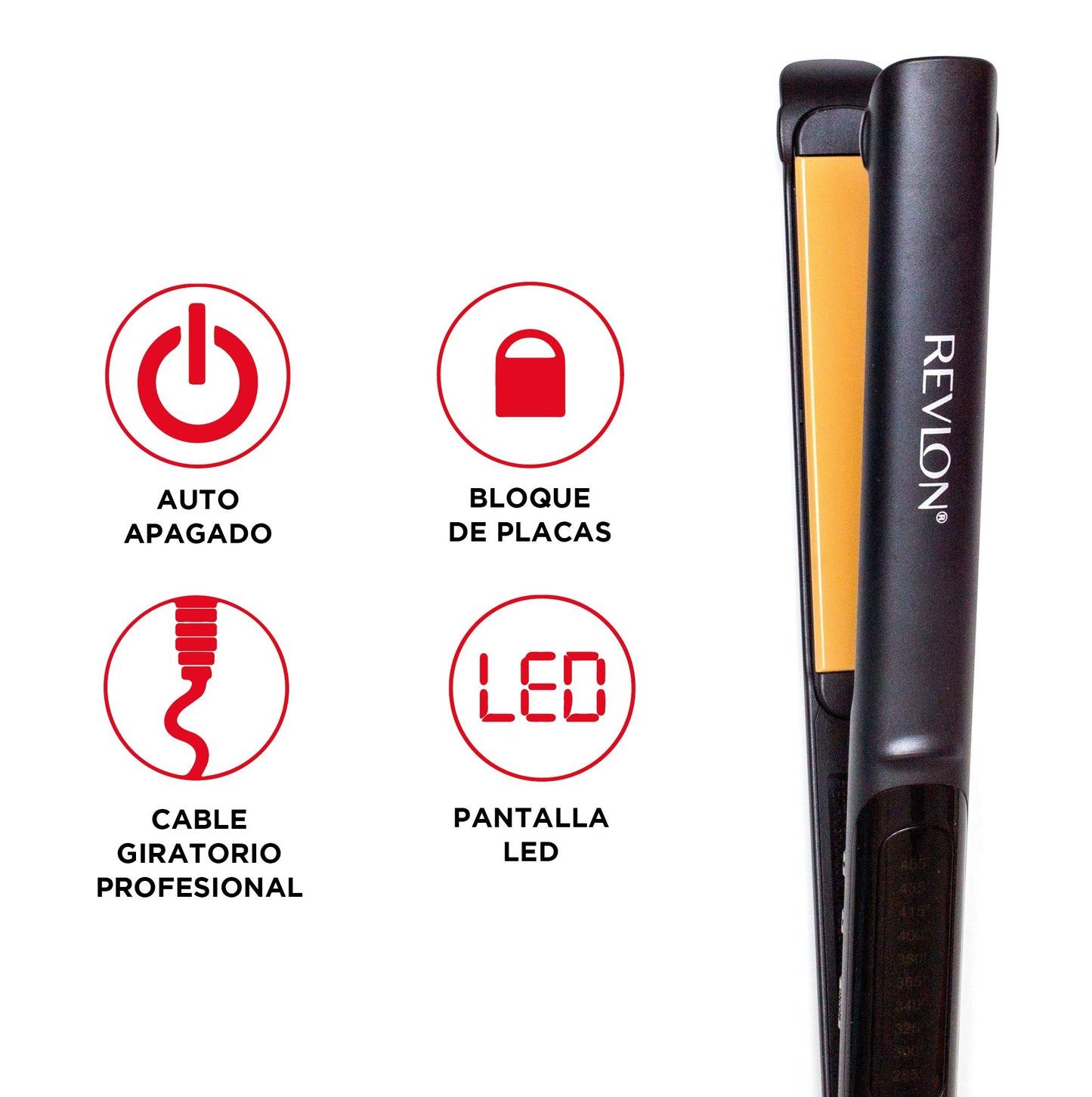 Plancha de Cabello Revlon Negro Resultados Lisos y Brillantes