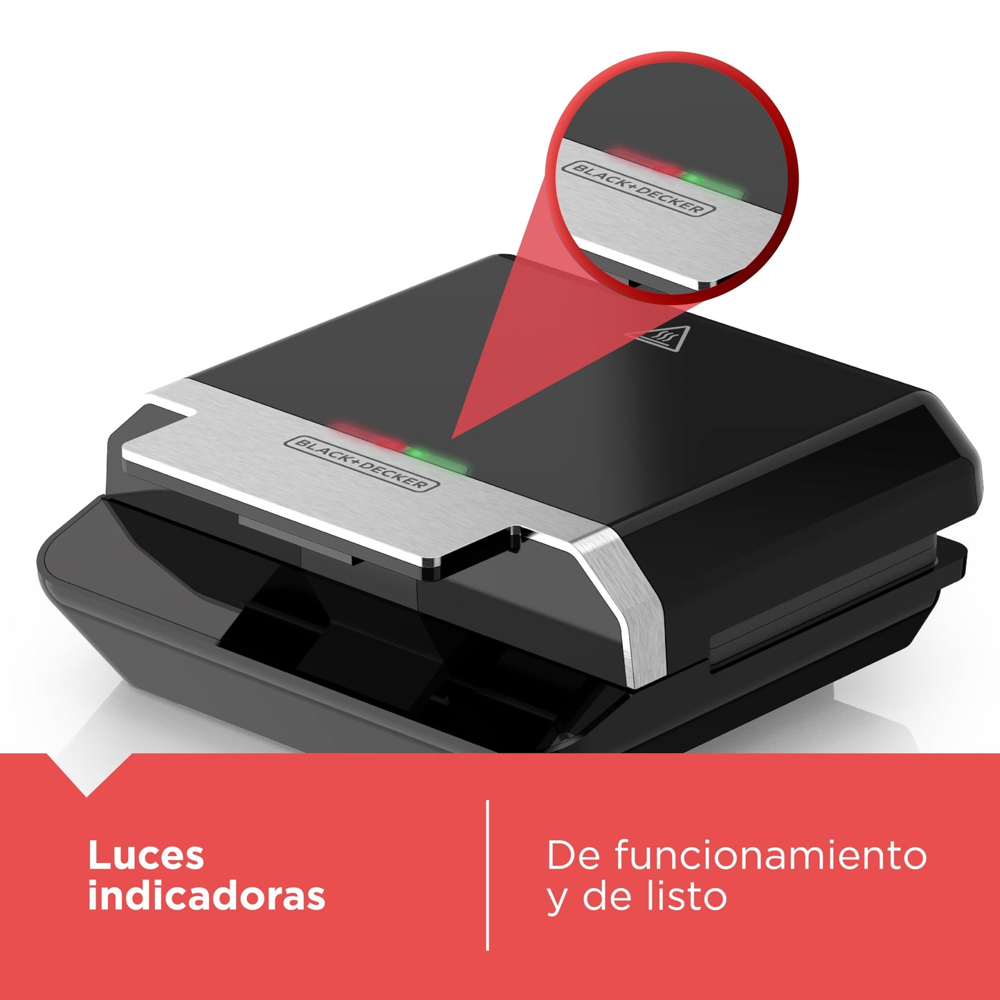 BLACK+DECKER Sandwichera con Placas Antiadherentes Duraderas, SM602F-1BDLA