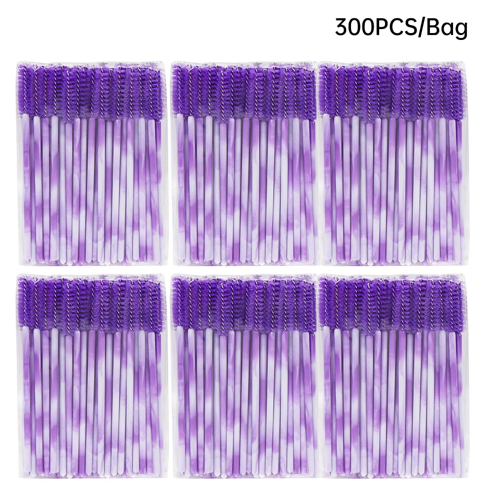 Paquete de 300 cepillos desechables para pestañas postizas para extensiones de pestañas aplicadoras, Deep Purple-300pcs