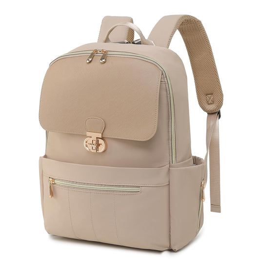 Mochila Bolsa de Pañales Lellie Café Topo con Bolsillos Aislados para Mujer