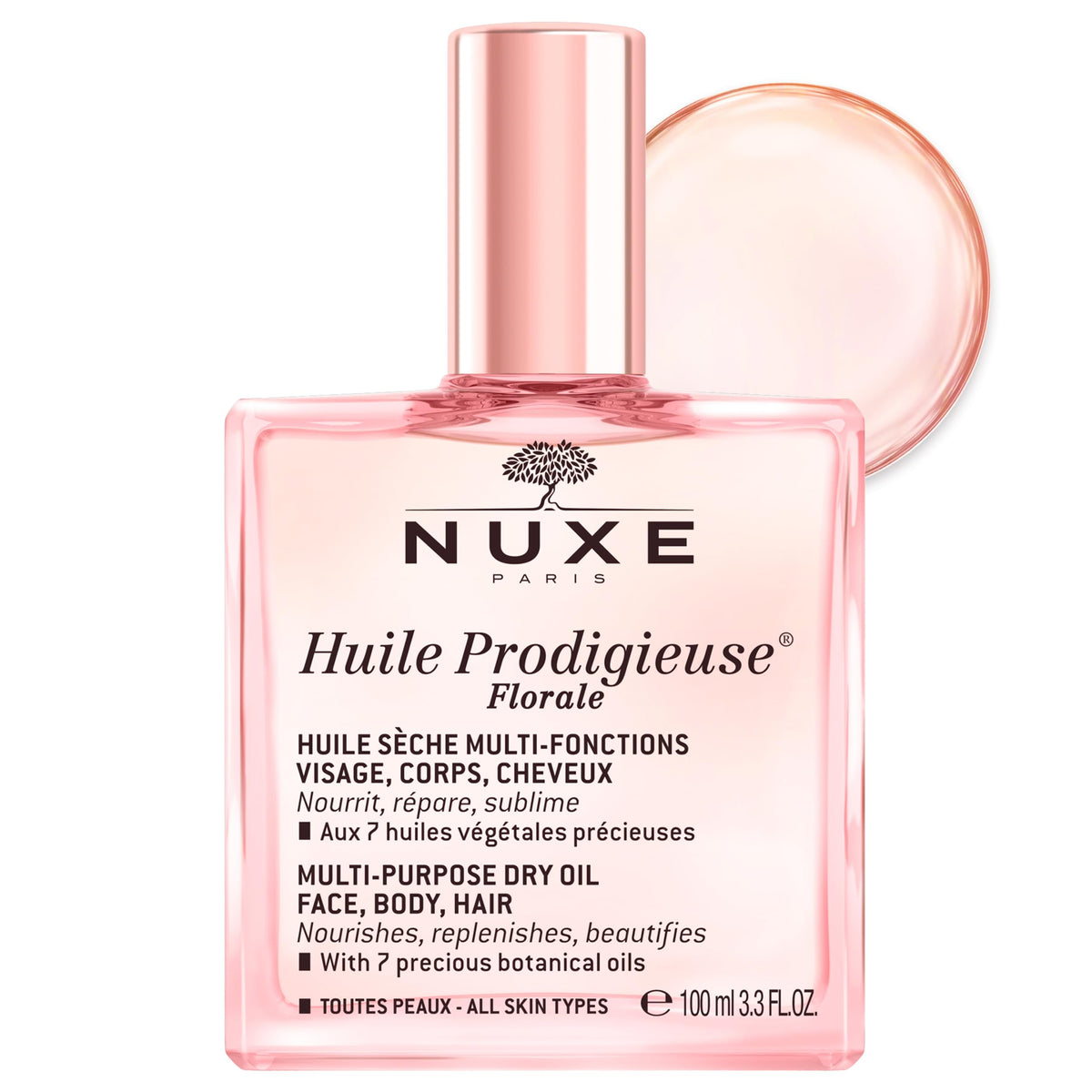 HUILE PRODIGIEUSE FLORALE - Misma fórmula, nueva fragancia con notas florales frescas. Aceite seco multi-usos que nutre, hidrata, y repara. 100ml