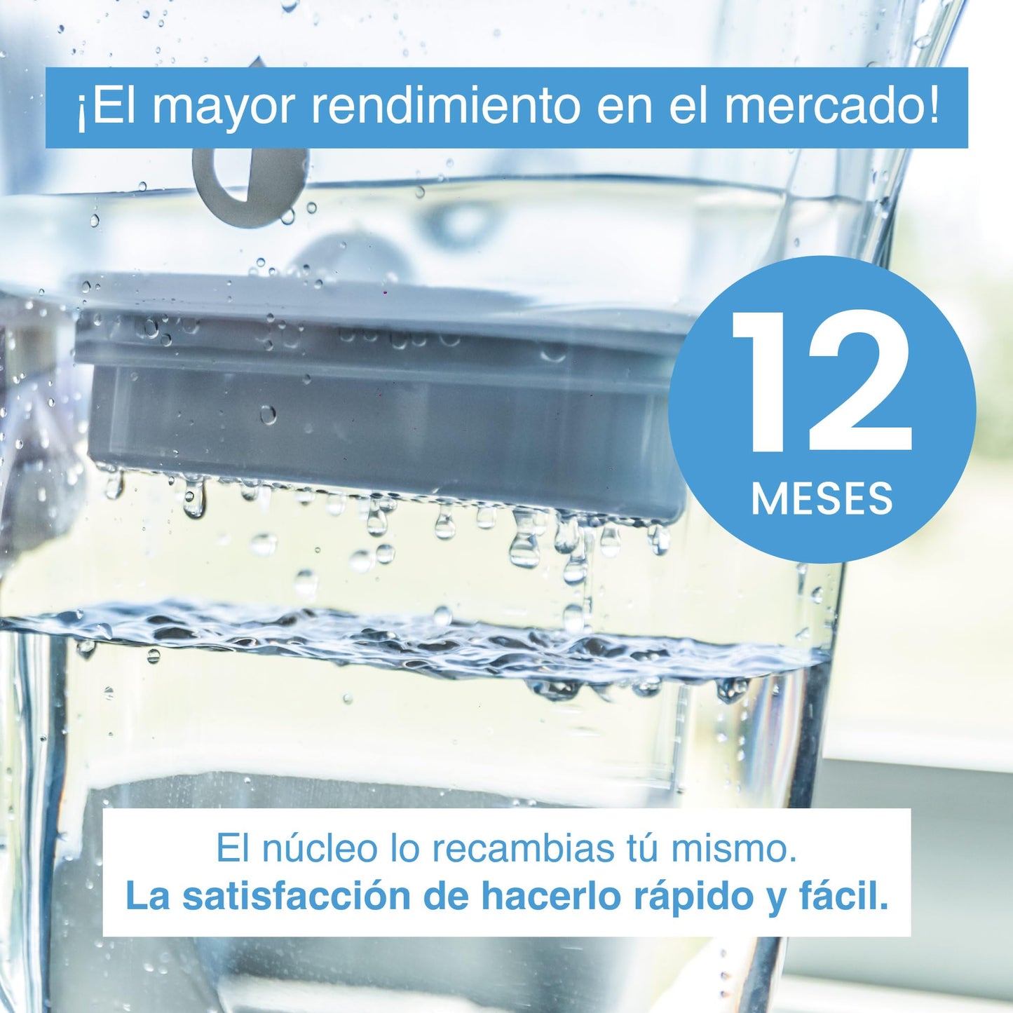 Repuesto Núcleo PURA Bali PURA Somos Agua Negro Carbón Activado para Jarra Purificadora