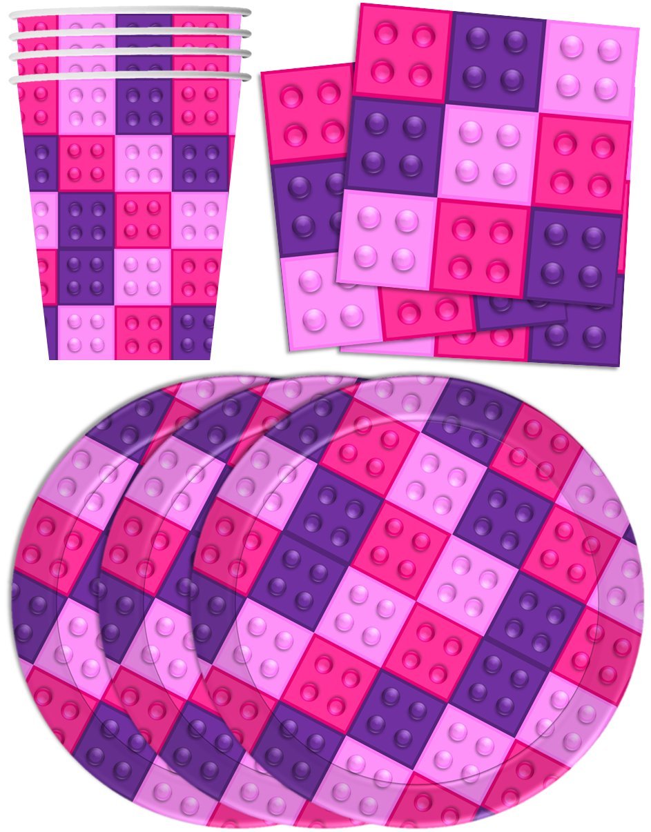 Set de Bloques de Construcción Rosa para Fiesta de Cumpleaños para 16