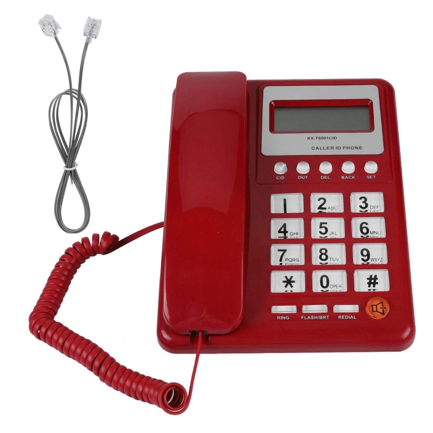 Teléfono con Cable,para Hogar/Hotel/Oficina,Telefono Alámbrico,con Altavoz, Dual FSK/DTMFI,dentificador de Llamadas,Marcación Rapidamente,Función de Almacenamiento de