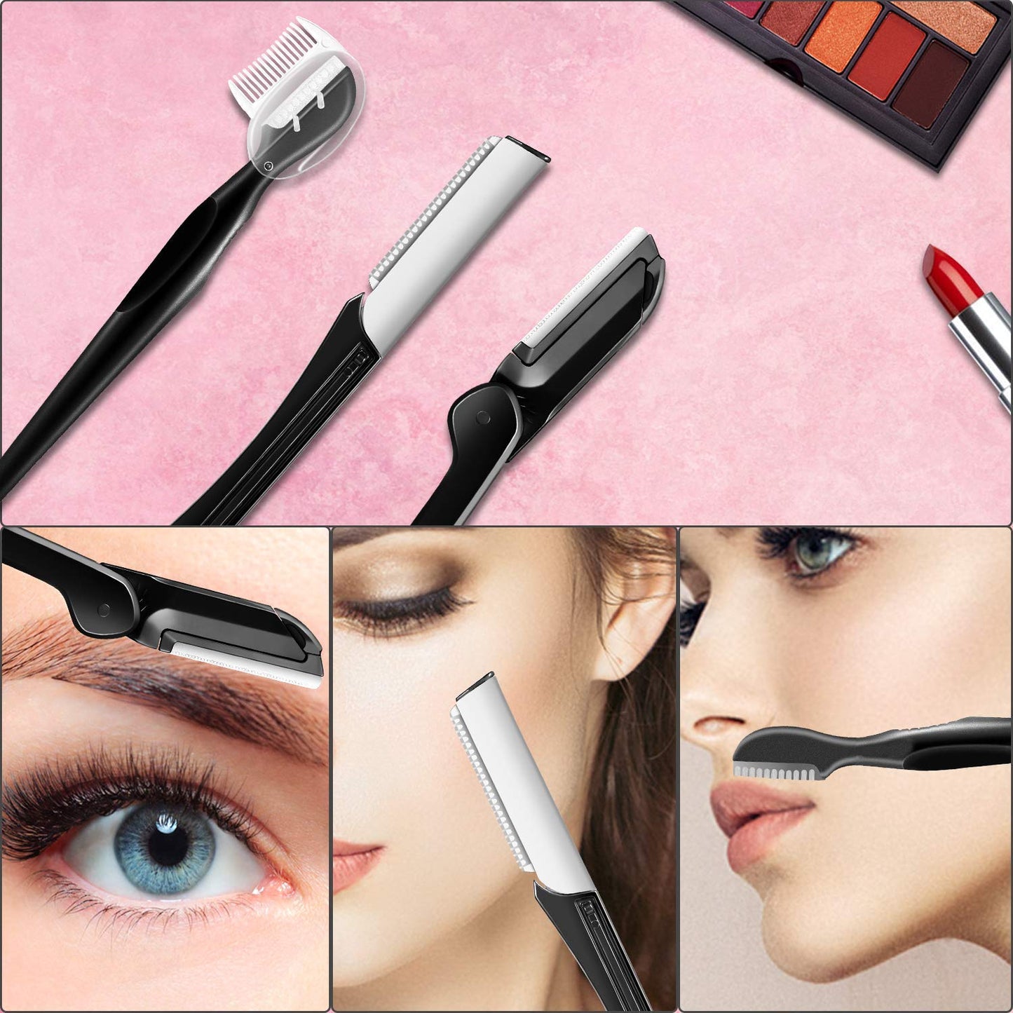 NOVIIML Razor, Eyebrow Kit, Multipurpose Exfoliating Dermaplaning Tool Face Razors for Women Girl, Eyebrow Grooming Set (11 in 1)