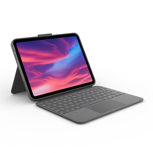 Funda con Teclado Extraíble Logitech Combo Touch Gris con Trackpad Preciso y Teclado Retroiluminado para iPad 10.° Generación