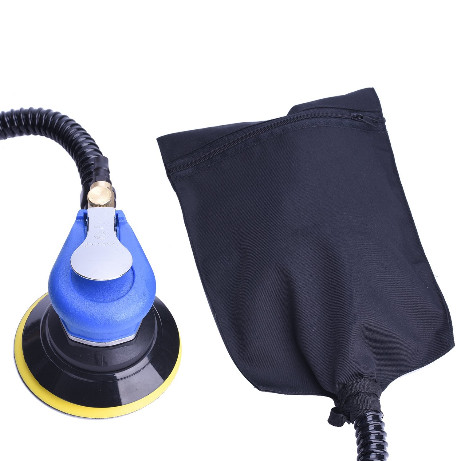 ZHONG AN Lijadora orbital profesional de 5 pulgadas, lijadora de palma de doble acción para trabajo corporal automático, sistema de aspiradora de gancho y bucle
