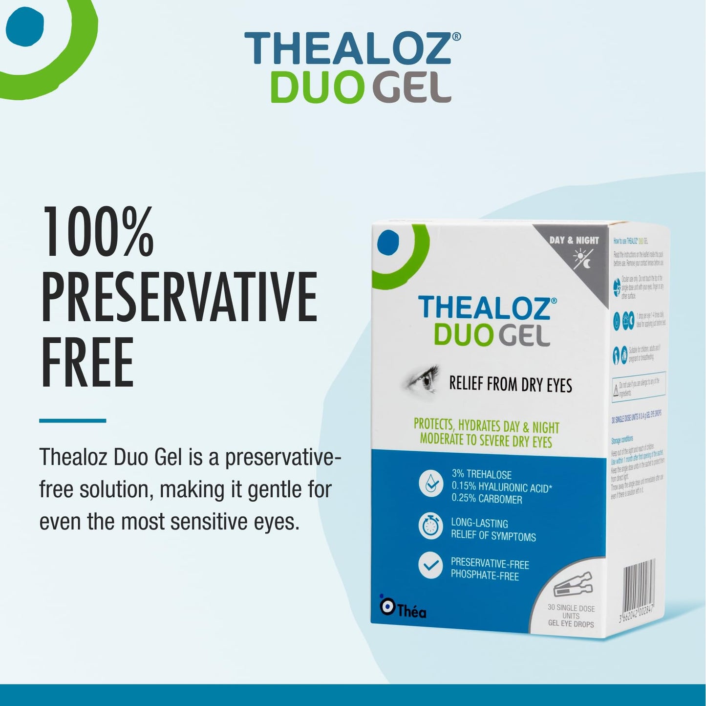 Thealoz Duo Gel - Trehalose 3% & Sodium Hyaluronate 0.15% (0.4g x 30 vials) by Thea