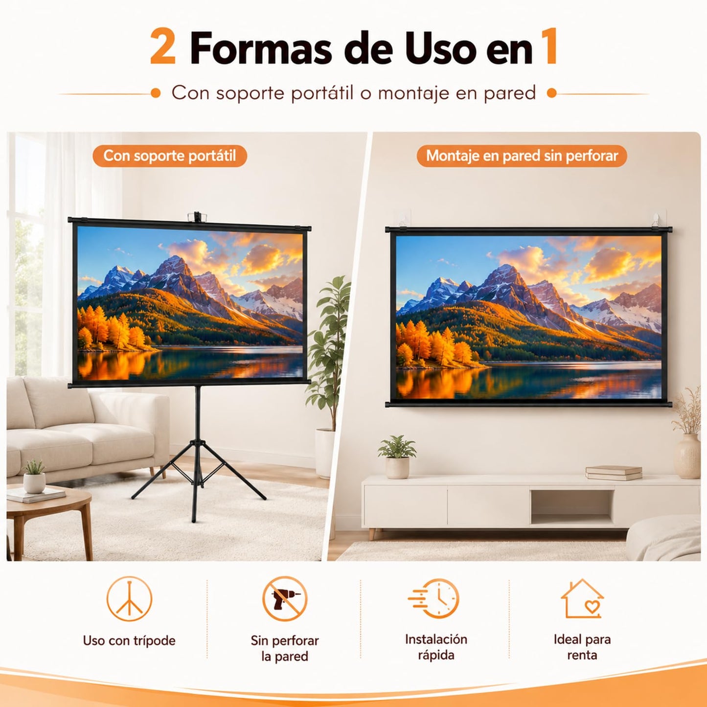 Eorkeki Pantalla Proyector 120 Pulgadas