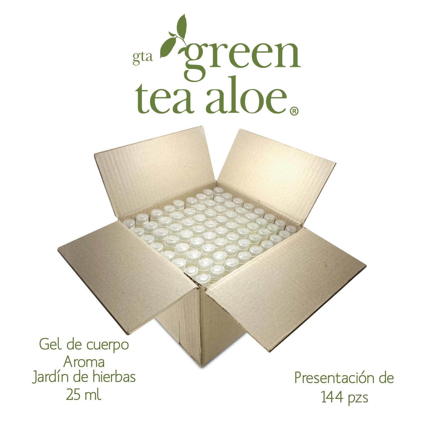 Gel de Cuerpo 25 ml Green Tea Aloe, Amenidades Hoteleras, 144 Unidades