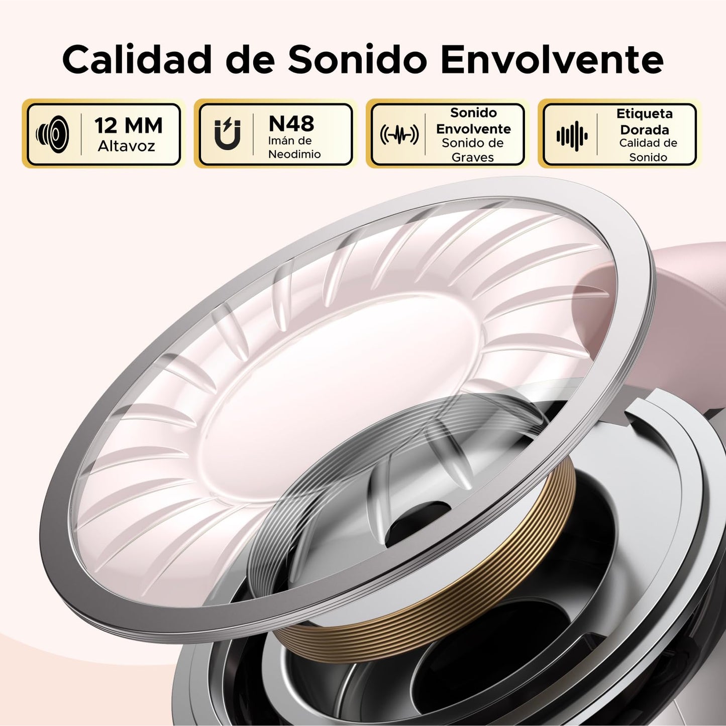 Audífonos Inalámbricos Bluetooth 5.4 UGREEN Negro Open-Ear ENC 12mm con Carga Rápida para 30 Horas de Reproducción