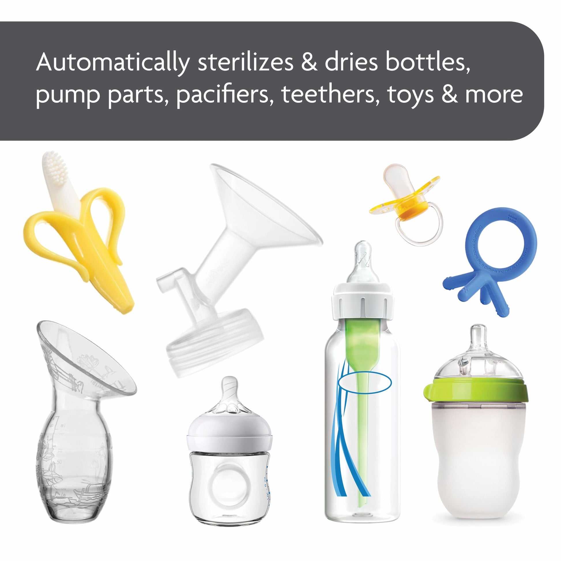 Baby Brezza - Esterilizador y secador de botellas avanzado - Máquina eléctrica de esterilización a vapor universal para todas las botellas: plástico + piezas de chupetes de vidrio, filtración HEPA