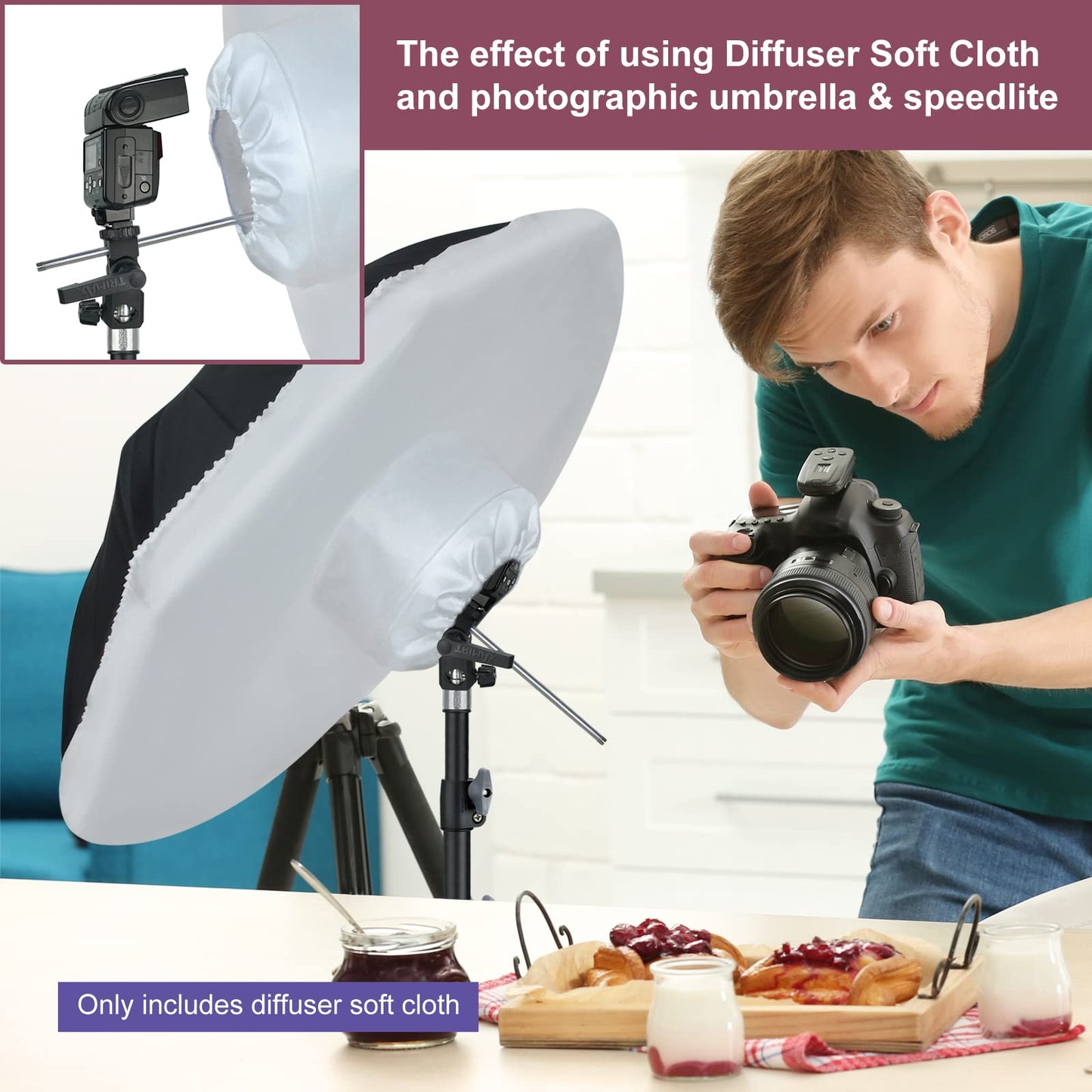 Linco Lincostore Studio Lighting Jellyfish Umbrella Diffuser Soft Cloth (Pack of 2) for 33" Silver Photo Umbrella or 33" Gold Umbrella Photography 3302-2 (Umbrella Not Included)
