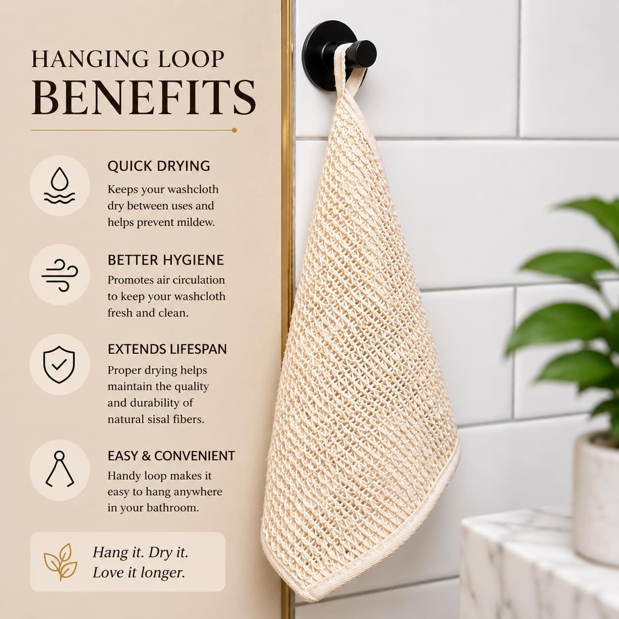 April's Angels Toallita de sisal 100% natural. Exfoliación suave para una piel más suave. Duradera y reutilizable para rostro y cuerpo. 100% biodegradable. Elimina las células muertas y la suciedad