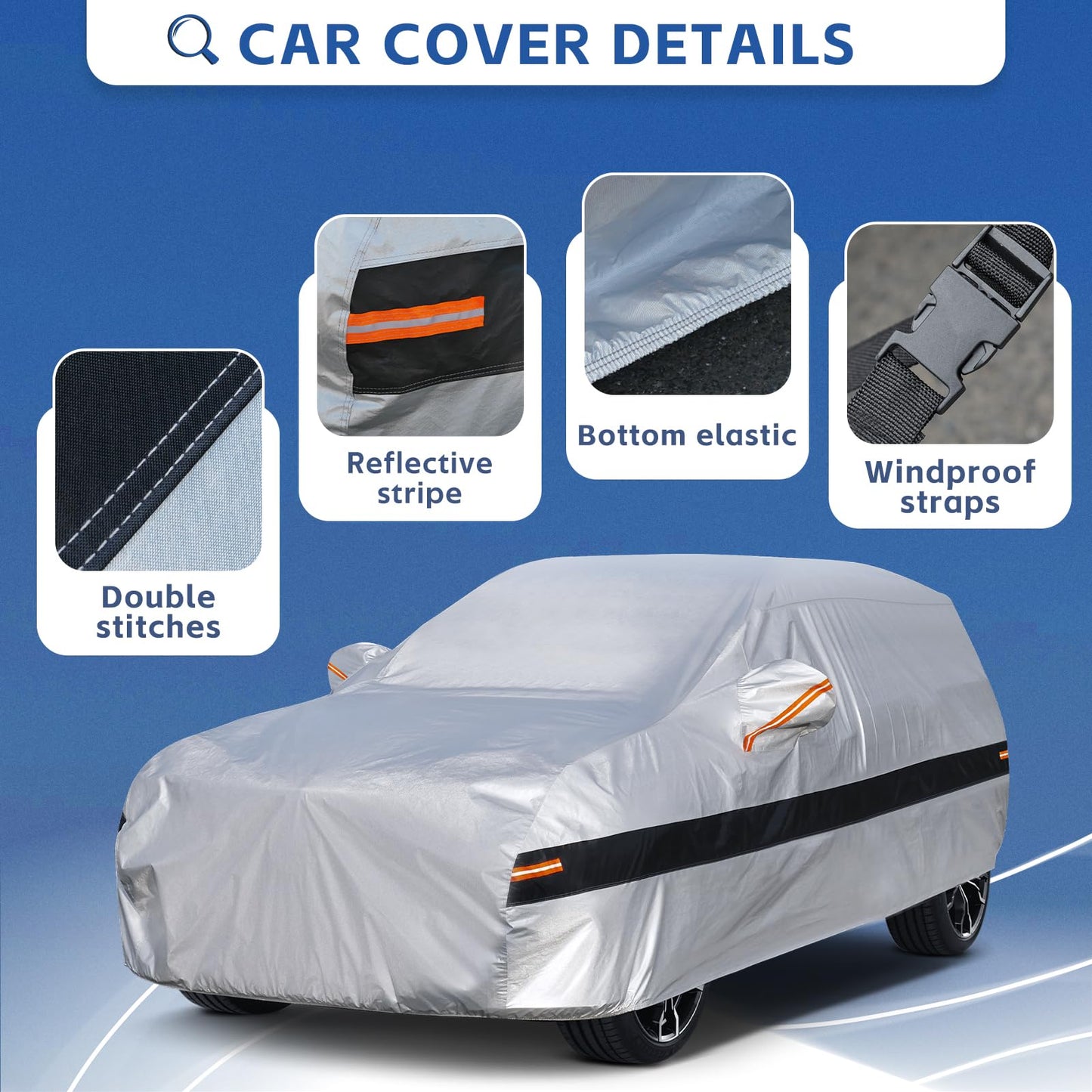 Holthly Funda de Coche de 10 Capas para Subaru Forester(1998-2024), Fundas de Coche para automóviles para Todo Tipo de Clima, Impermeable, protección contra el Sol, la Nieve, la Lluvia, el Viento, el