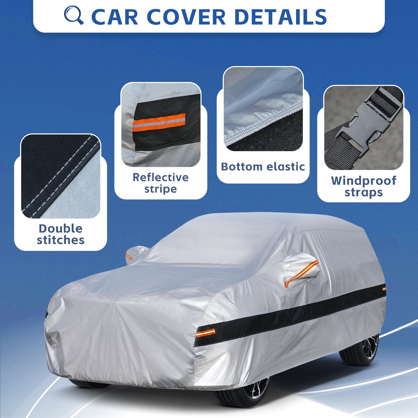 Holthly Funda de Coche de 10 Capas para Subaru Forester(1998-2024), Fundas de Coche para automóviles para Todo Tipo de Clima, Impermeable, protección contra el Sol, la Nieve, la Lluvia, el Viento, el