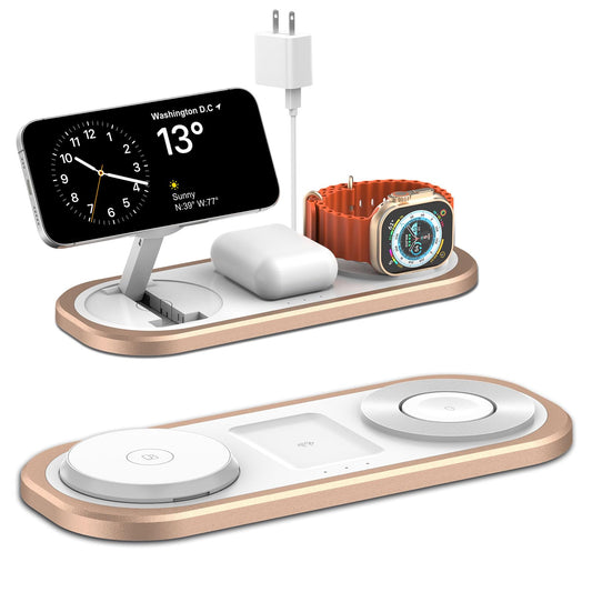 Cargador inalámbrico 3 en 1, estación de Carga magnética Plegable para Magsafe para iPhone 16/15/14/13/12/Pro MAX/Pro/Mini/Plus, Apple Watch 10/9/8/7/SE/6/5/4/3/2/1/Ultra2/Ultra, AirPods pro/2/3/4