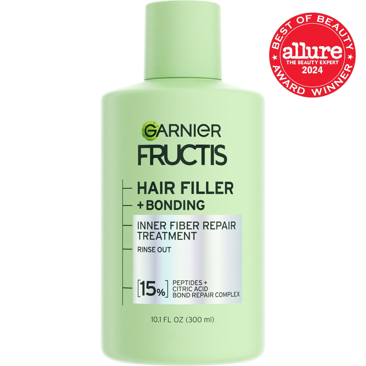 Garnier Tratamiento Pre-Champú Fructis Hair Filler Bonding Inner Fiber Rinse Out Con Complejo Reparador De Enlaces, 10.1 Onzas Líquidas