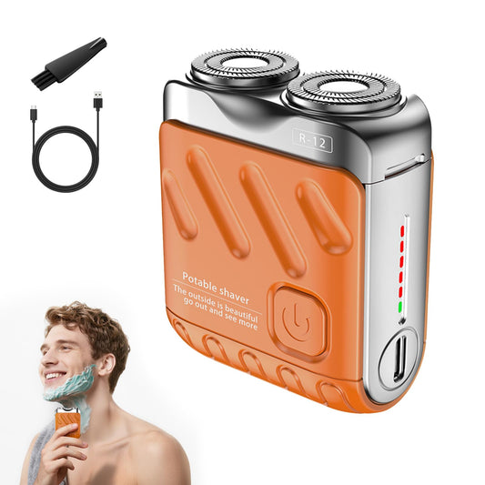 Afeitadora Eléctrica VOYANTX Naranja Mini Portátil Diseño de Bolsillo