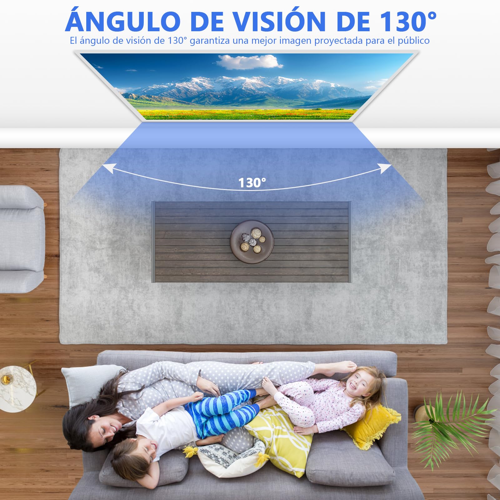 OCCULO Pantalla Proyección, Pantalla Gris para Proyector, 100 Pulgadas, Plegable y Anti-luz, Alto Contraste, Restauración Precisa del Color, para Fiesta, Cine en Casa, Juegos y Oficina