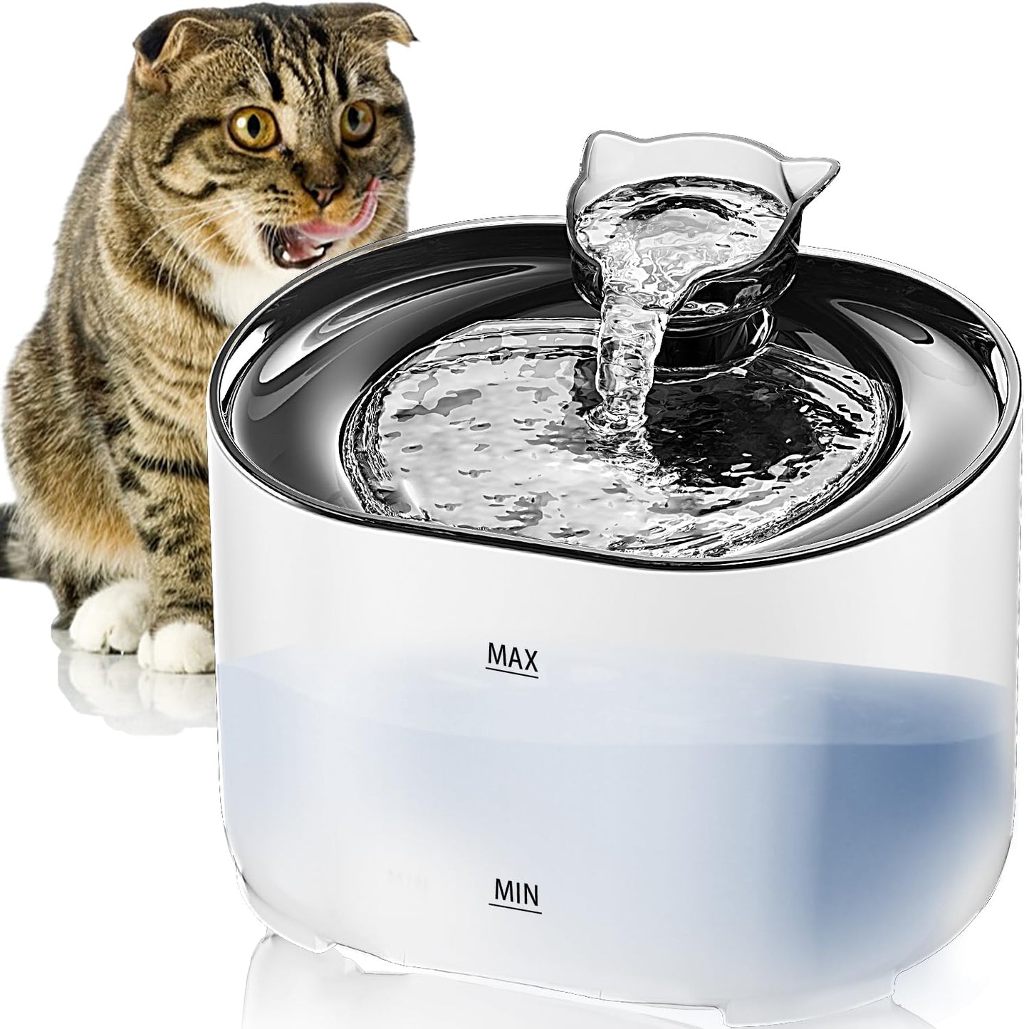 Bebedero con Luz LED MXCOCO Transparente Sin BPA para Mascotas