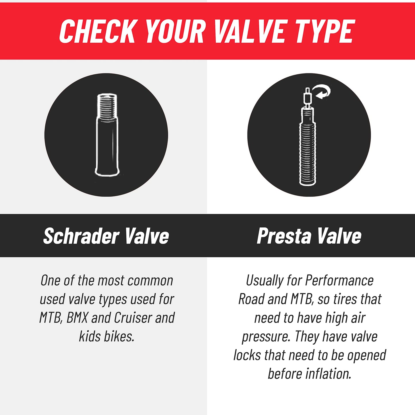 Tubo Interior de Bicicleta PRO BIKE TOOL 26 Pulgadas Schrader para Carretera y Montaña Goma Paquete de 2