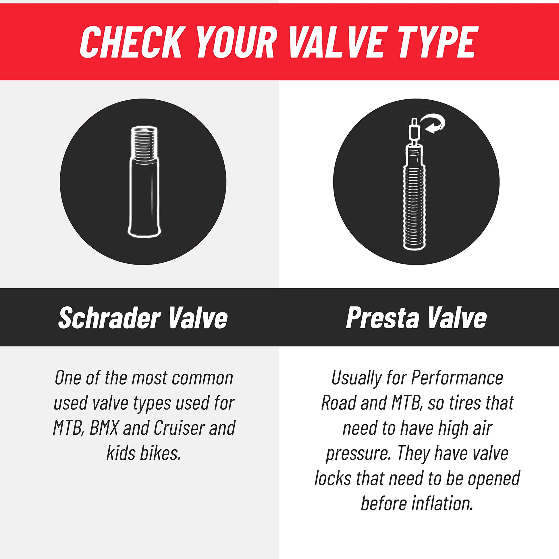 Tubo Interior de Bicicleta PRO BIKE TOOL 26 Pulgadas Schrader para Carretera y Montaña Goma Paquete de 2