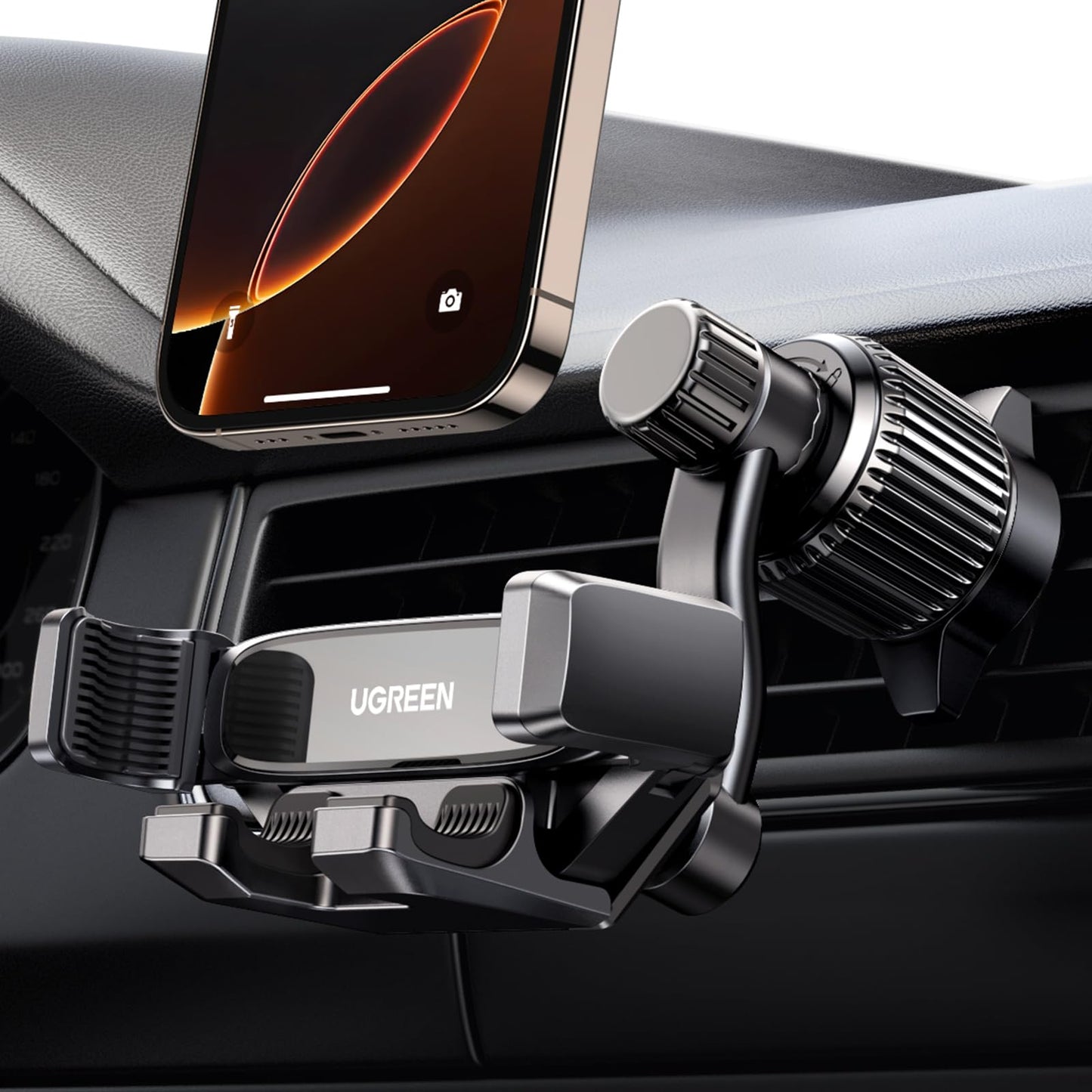 Soporte Celular Automóvil UGREEN Giratoria 360° Gancho Metálico para iPhone y Galaxy