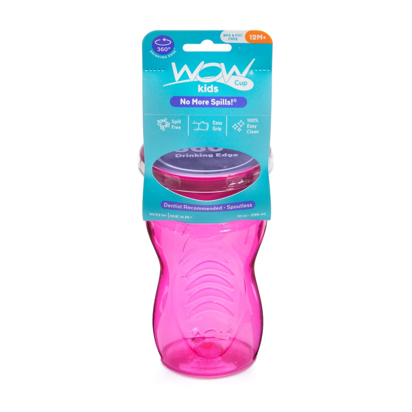 (Pink) - Wow Cup for Kids - New TRITAN (Pink) 360 Spill Free Cup